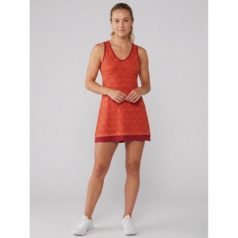 Marmot Red Orange Geometric Active Hiking Skort  Taryn Dress Size Medium